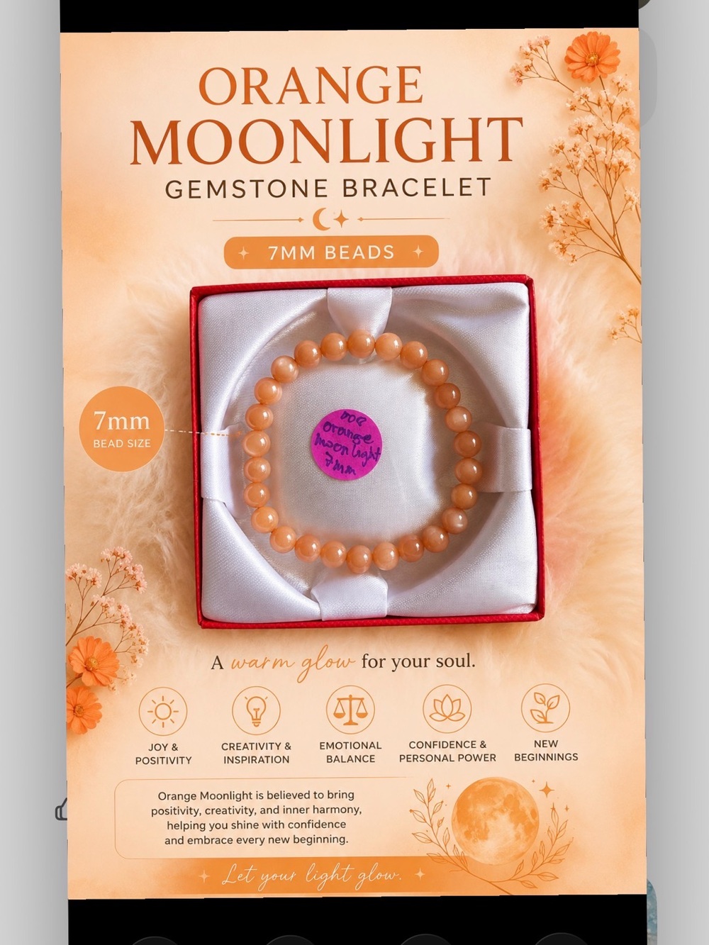 Orange Moonlight Gemstone bracelet